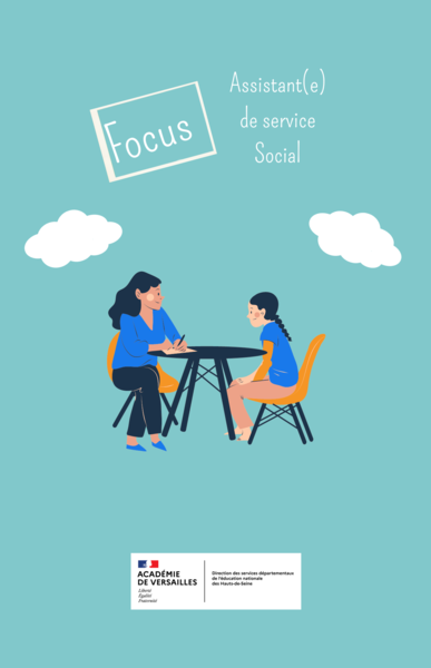 illustration d'une femme et d'une jeune qui discute autour d'une table sur un fond bleu